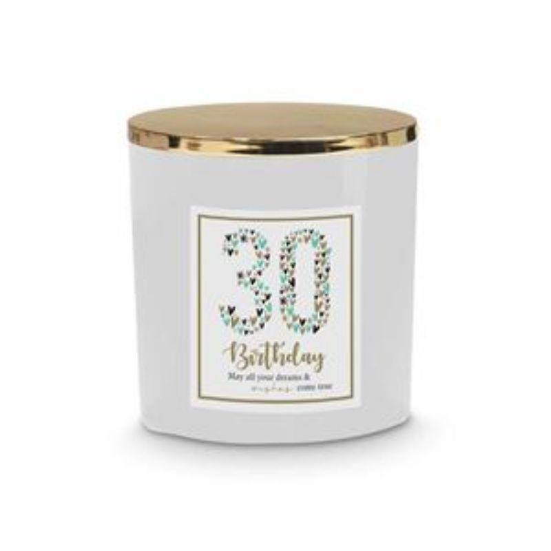 30th Heart Candle - 9cm x 8cm