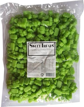 Green Apple Flavour Gummy Bears - 1kg - The Base Warehouse