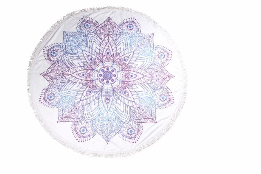 Light Colour Mandala Round Beach Towel - 1.5 Meters