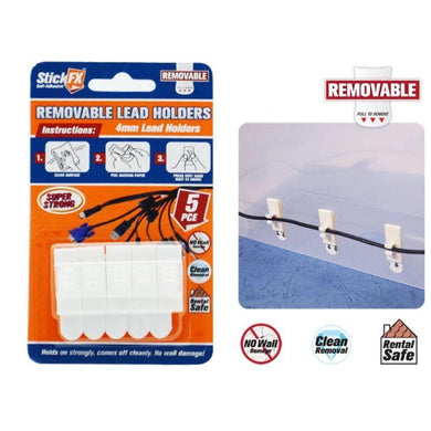 5 Pack Self-Adhesive Lead Holders - 4mm - The Base Warehouse