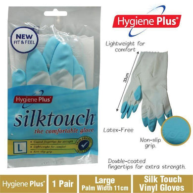 Hygiene Plus Silk Touch Vinyl Glove - Large - The Base Warehouse