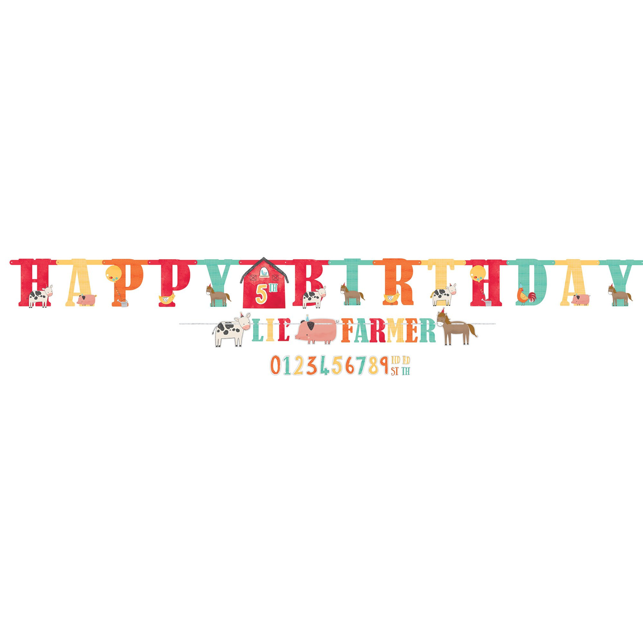 Barnyard Birthday Jumbo Add-An-Age Letter Banner Kit