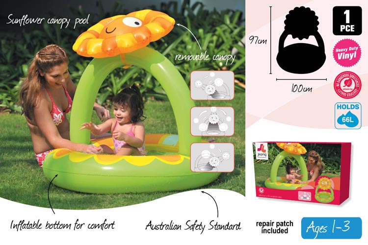 Inflatable Sunflower Canopy Pool - 100cm x 97cm