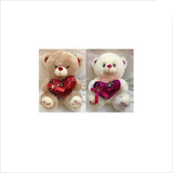 Load image into Gallery viewer, Valentines Plush Bear with Sequins Heart - 20cm - The Base Warehouse
