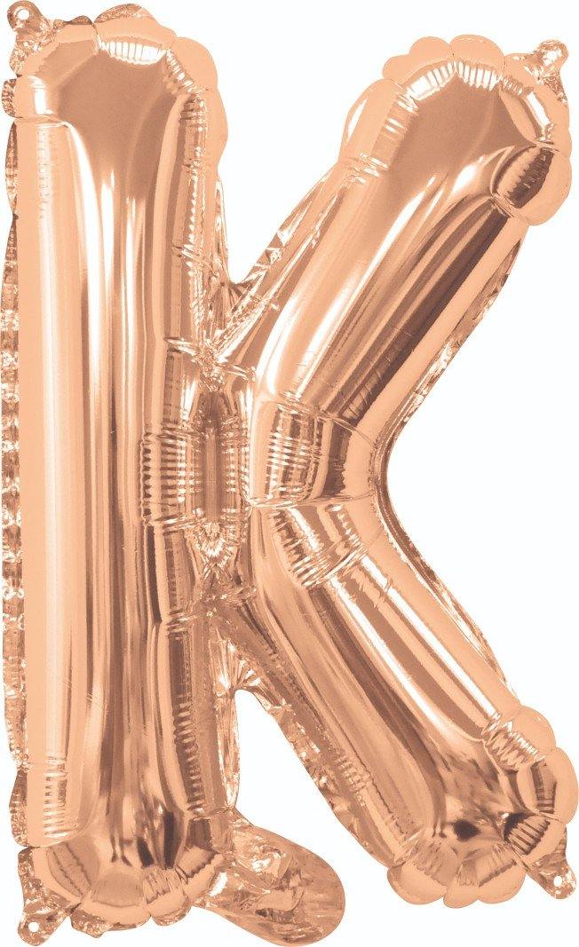 Rose Gold K Foil Balloon - 35cm - The Base Warehouse