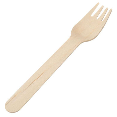100 Pack Bamboo Forks - 16cm - The Base Warehouse