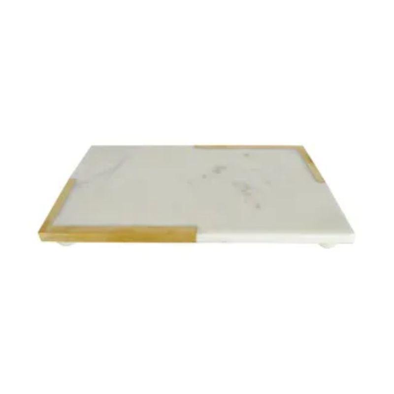 Marble & Gold Trim Tray - 22cm x 38cm - The Base Warehouse