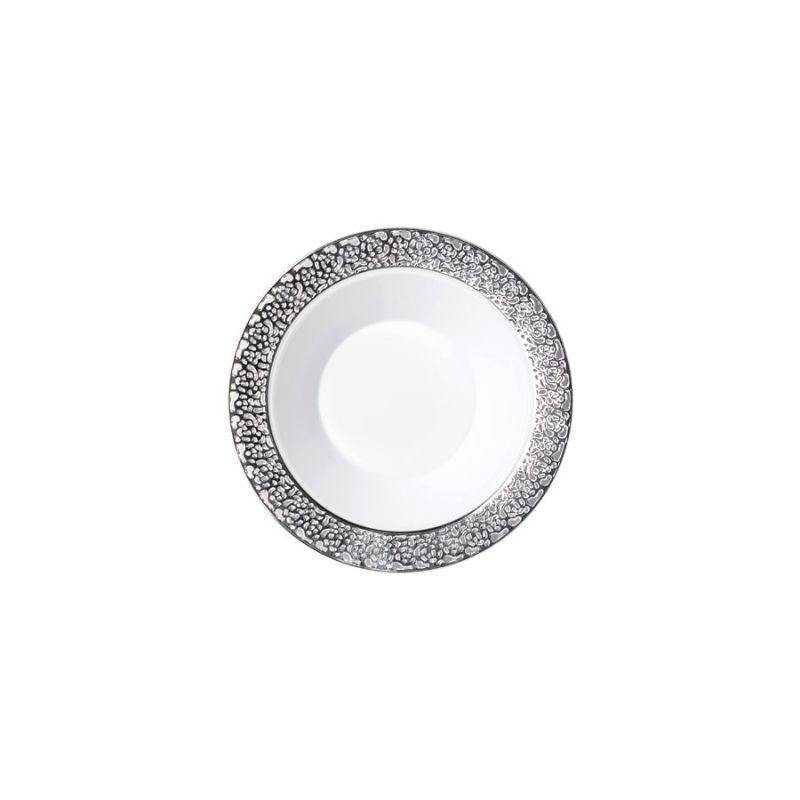 6 Pack Deluxe Bowls with Silver Lace Design - 19cm
