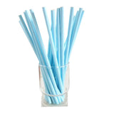Load image into Gallery viewer, 80 Pack Light Blue Paper Straws - 0.6cm x 19.7cm
