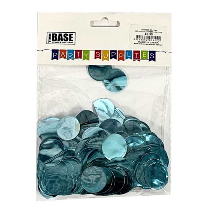 Light Blue 2cm Foil Confetti - 20g