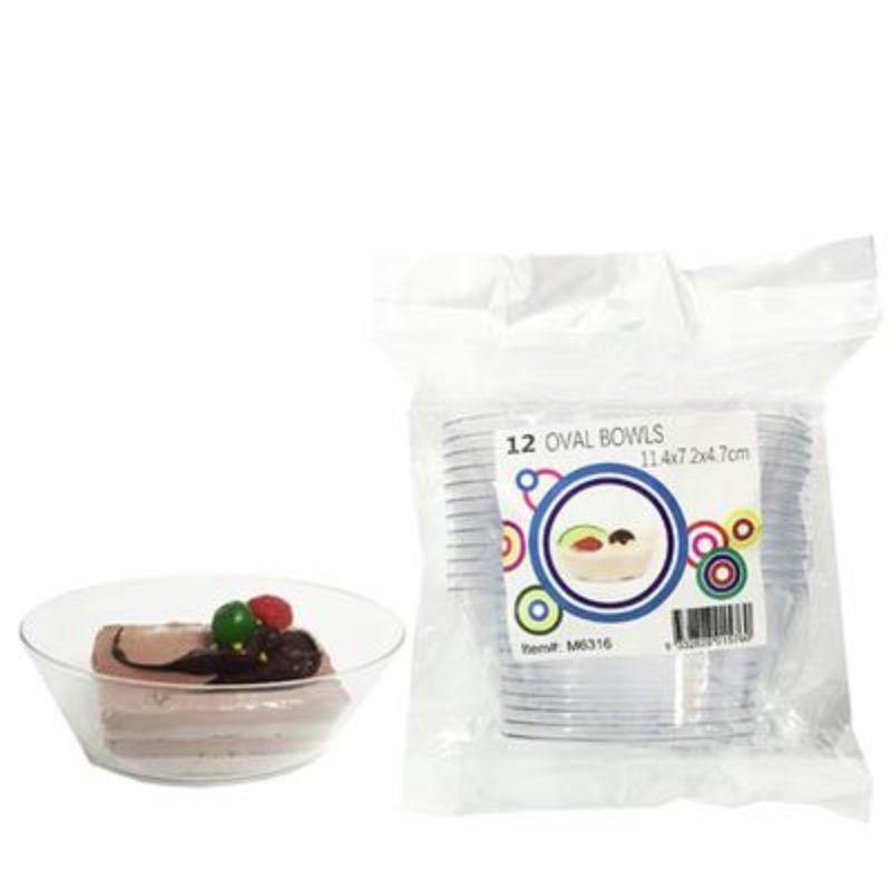 12 Pack Oval Bowls - 11.4cm x 7.2cm x 4.7cm - The Base Warehouse