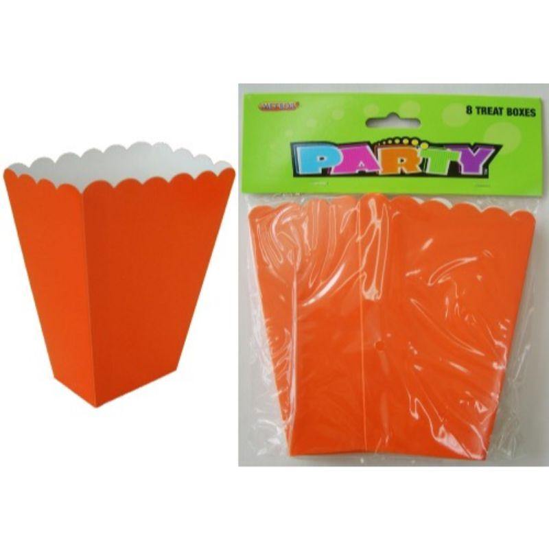 8 Pack Orange Treat Boxes - 14cm x 10cm x 6cm - The Base Warehouse