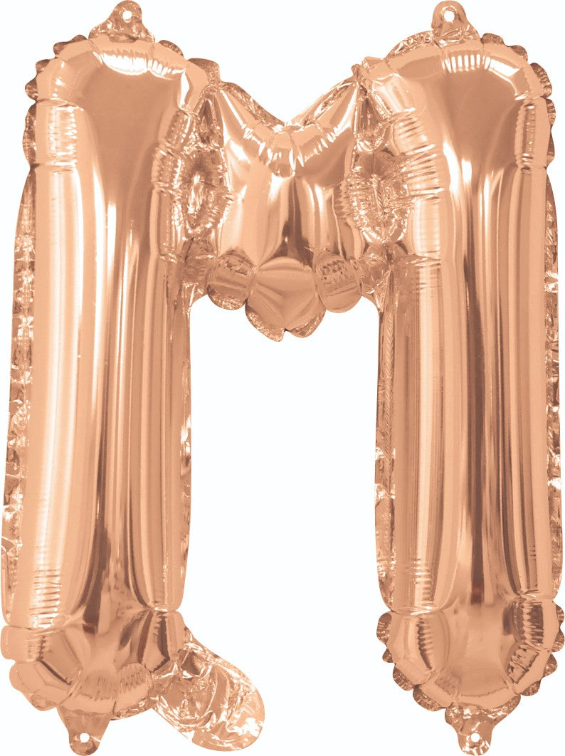 Rose Gold M Foil Balloon - 35cm