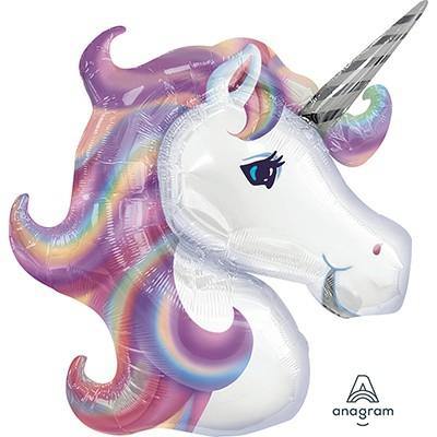 Unicorn Head Pastel Colours Foil Balloon - 84cm x 74cm