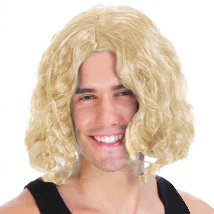 Mens Blonde Wavy Wig