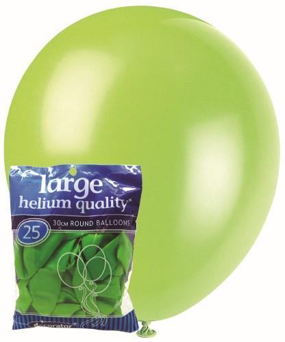 25 Pack Lime Green Latex Balloons - 30cm - The Base Warehouse