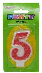 Pink Numeral 5 Candle - The Base Warehouse