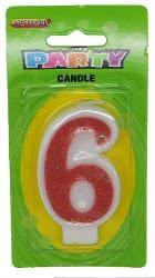 Pink Numeral 6 Candle - The Base Warehouse
