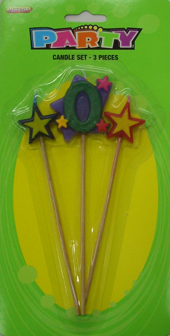 3 Piece Numeral 0 Candle Set