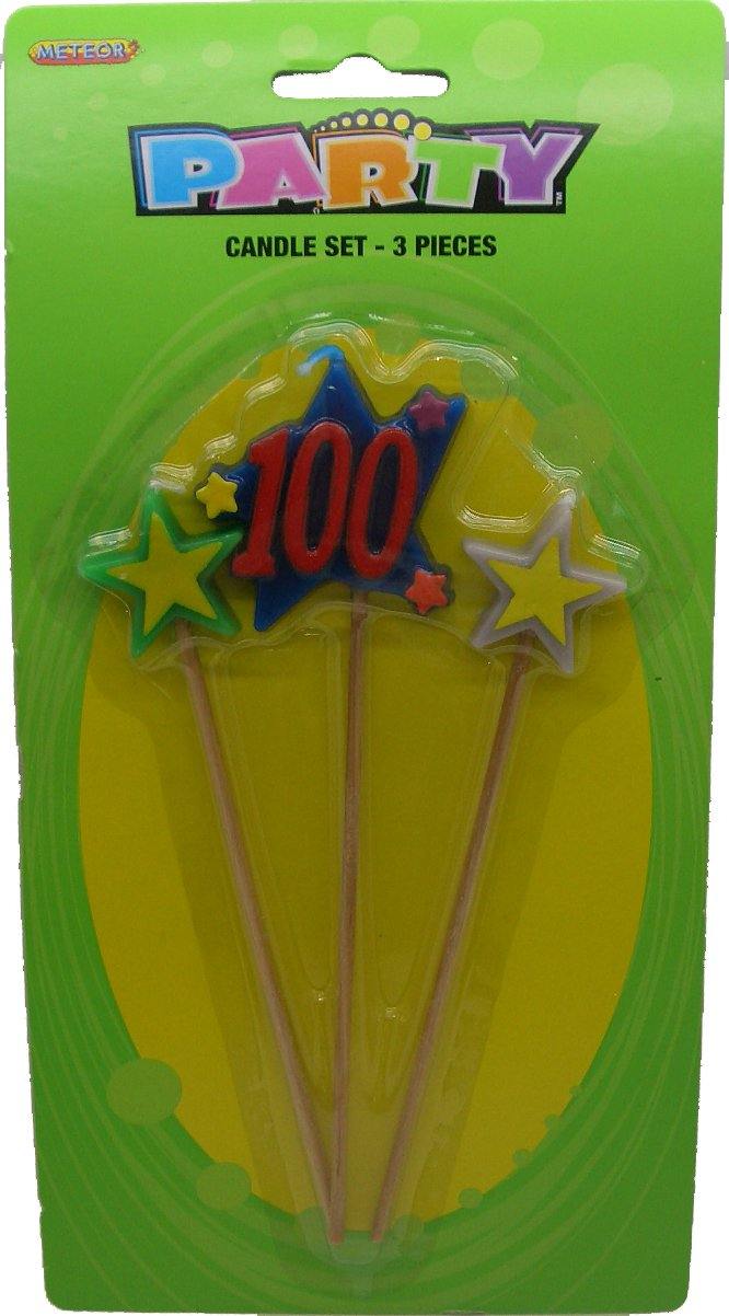 3 Piece Numeral 100 Candle Set - The Base Warehouse