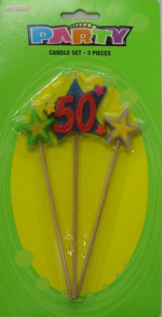 3 Piece Numeral 50 Candle Set - The Base Warehouse