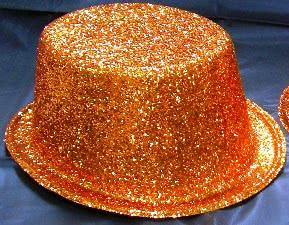 Orange Pink Glitter Top Hat