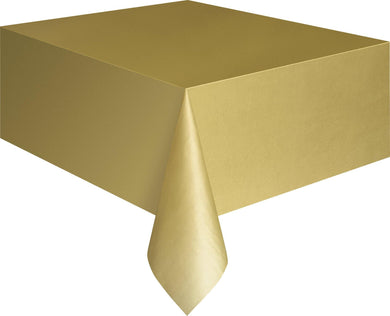 Gold Plastic Rectangle Tablecover - 137cm x 274cm - The Base Warehouse