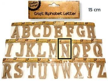 Natural Craft Letter N - 15cm - The Base Warehouse