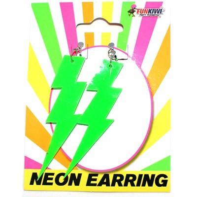 Neon Green Lightning Earring