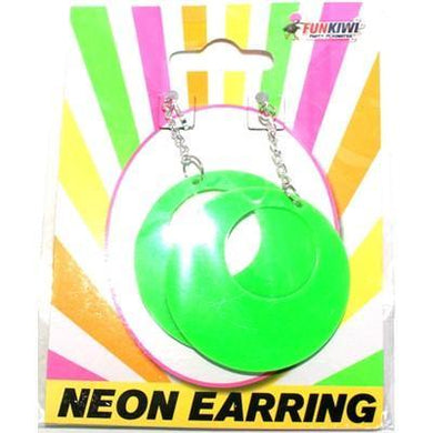 Green Neon Oval Earrings - The Base Warehouse