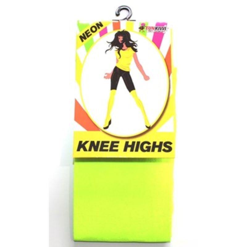 Adult Neon Yellow Knee High Stockings - The Base Warehouse