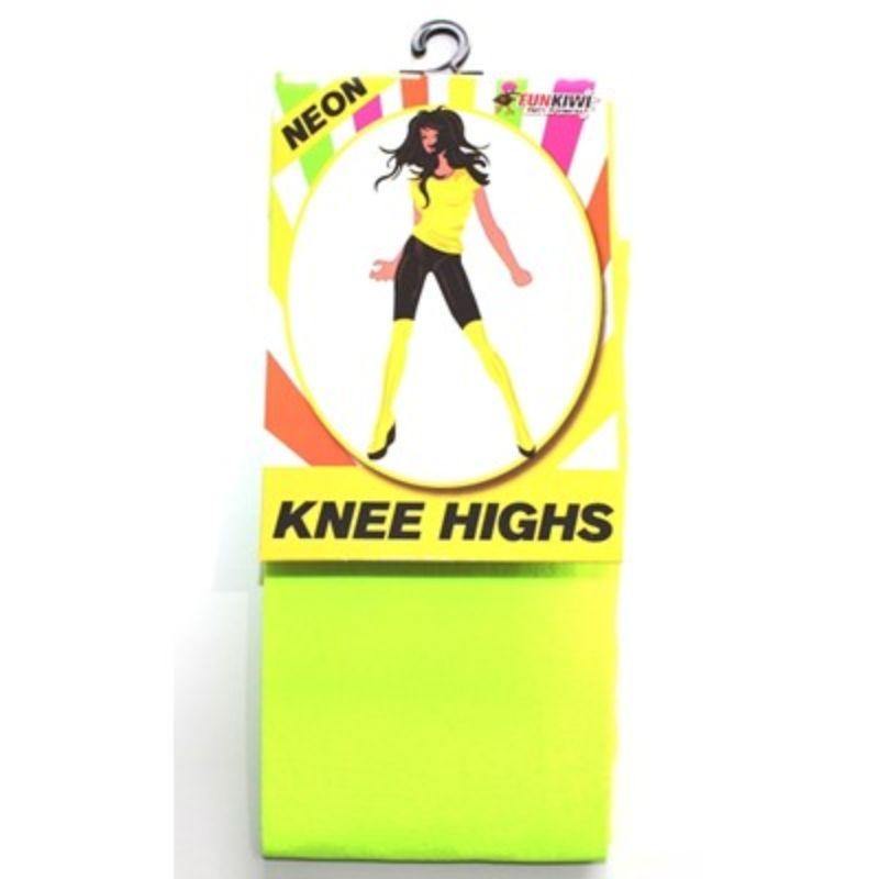 Adult Neon Yellow Knee High Stockings - The Base Warehouse