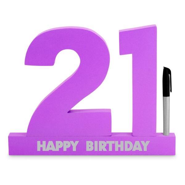 21st Birthday Purple Signature Block