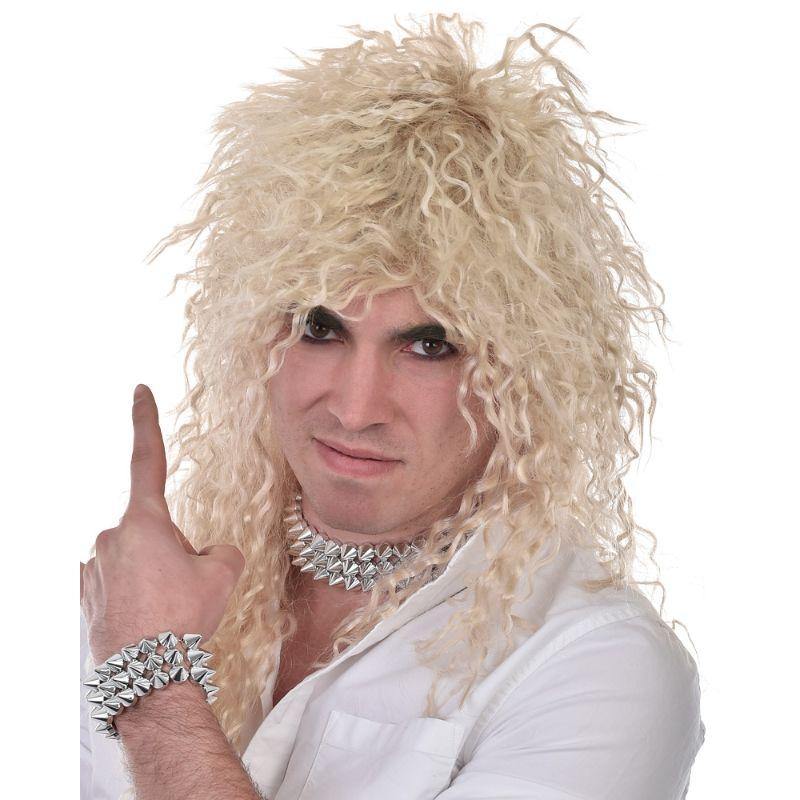 Mens Blonde Long Crinkle Rock Wig - The Base Warehouse