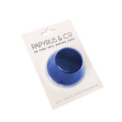 50 Pack Navy Foil Baking Cups - 44mm - The Base Warehouse