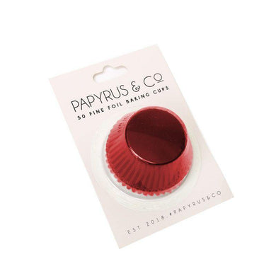 50 Pack Red Foil Baking Cups - 44mm - The Base Warehouse