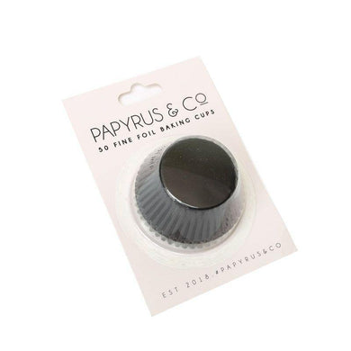 50 Pack Black Foil Baking Cups - 50mm - The Base Warehouse