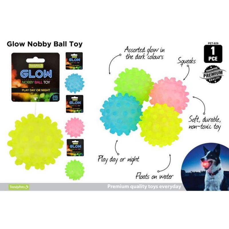 Glow in the Dark Nobby Ball Pet Toy