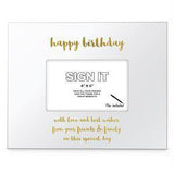 Load image into Gallery viewer, White Happy Birthday Signature Photo Frame with Marker - The Base Warehouse