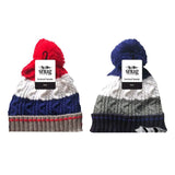Load image into Gallery viewer, Kids Colour Stripe Knitted Beanie with Pom Pom