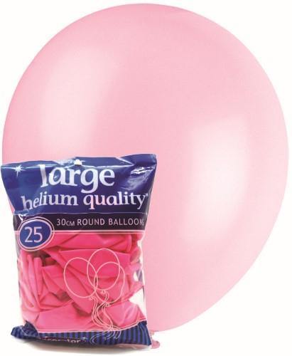 25 Pack Pink Latex Balloons - 30cm