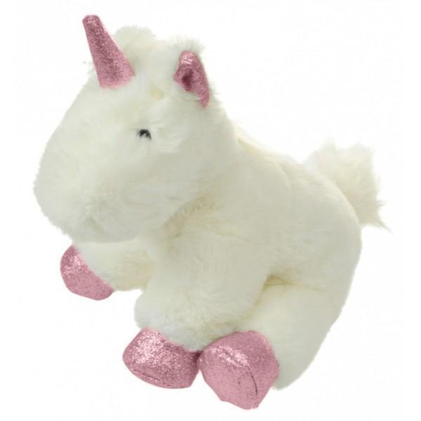 White And Pink Plush Sitting Unicorn - The Base Warehouse