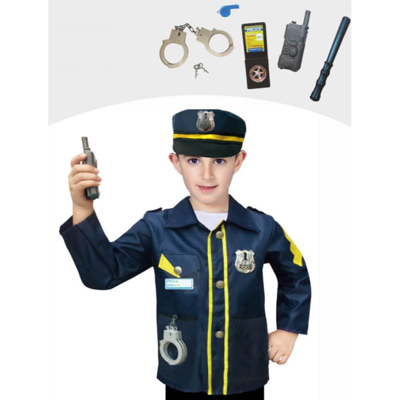 Kids Police Costume - Size 7-9 Years