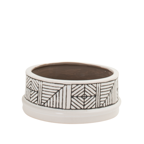 Meko Ceramic Pot - 20.5cm x 20.5cm x 8cm - The Base Warehouse