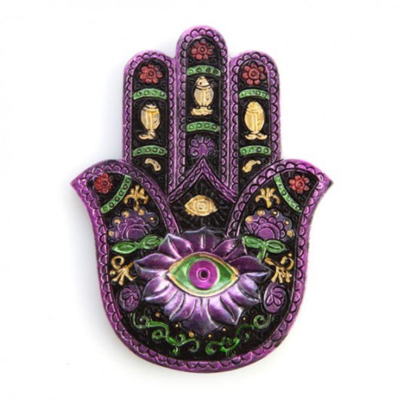 Hamsa Incense Burner - 13cm x 2.5cm x 2cm - The Base Warehouse