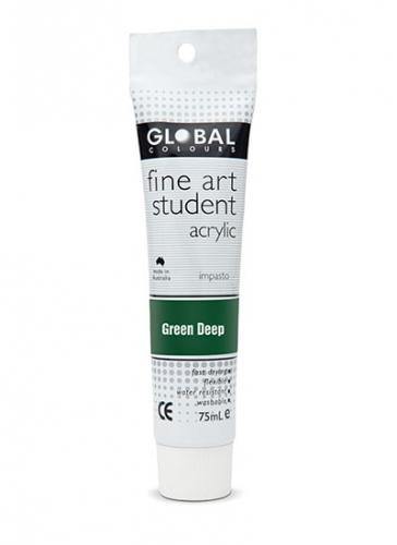 Green Deep Acrylic Paint Tube - 75ml - The Base Warehouse