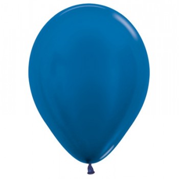 Sempertex 25 Pack Metallic Pearl Sapphire Blue Latex Balloons - 30cm