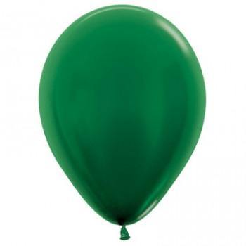 25 Pack Metallic Pearl Forest Green Latex Balloons - 30cm