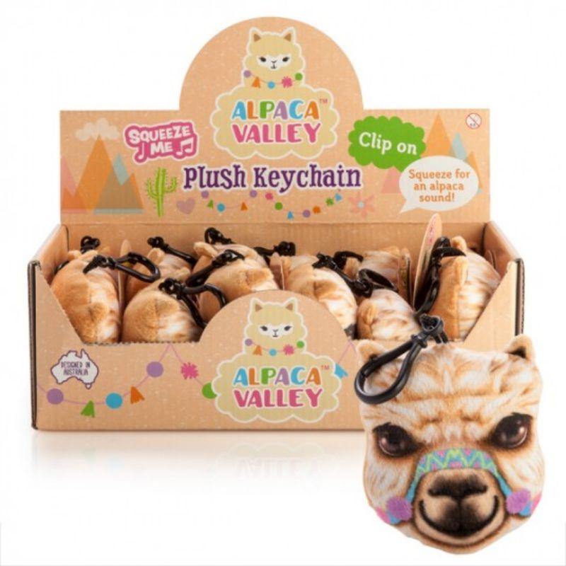 Alpaca Plush Keychain with Sound - 9.5cm