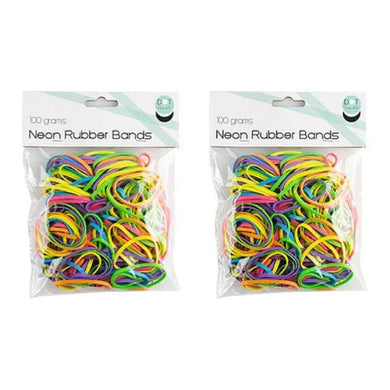 Medium Neon Rubber Bands - 100g - The Base Warehouse